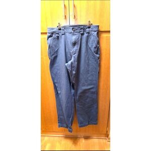 Duluth Trading Co Carpenter Pants Mens 34x32 Blue Gray Fire Hose Relaxed Fit